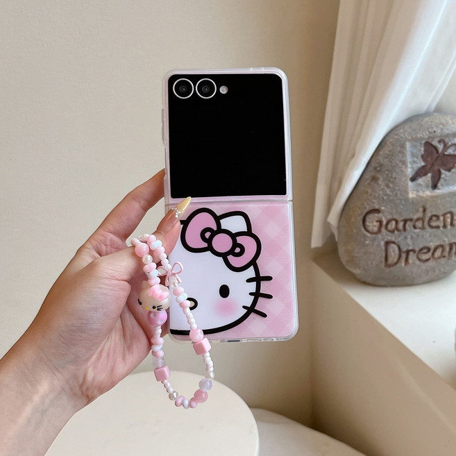 아펙시움 핸드폰케이스 갤럭시 z플립4 z플립5 z플립6 z플립7 낙상 방지 휴대폰케이스 핑크 반쪽 고양이