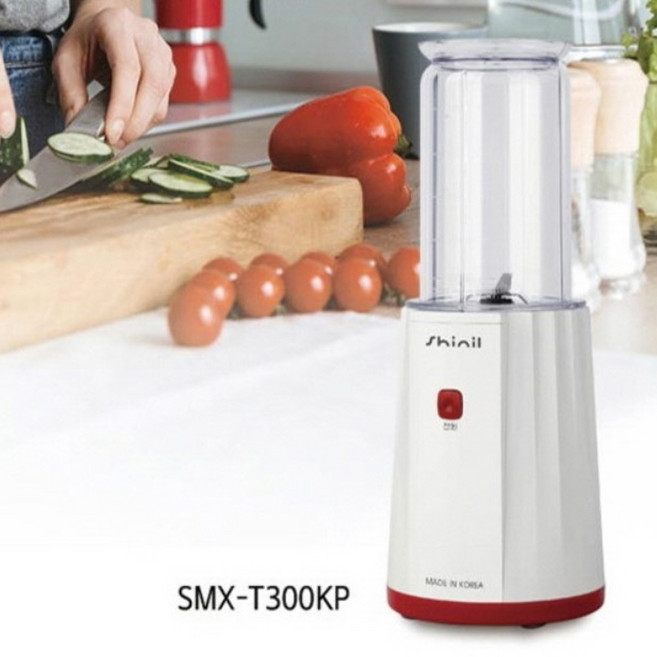 신일 국산 다용도 미니믹서기 소형 믹서기 블렌더 과일주스 이유식 얼음 분쇄기 가정용 2종컵 4중입체칼날, SMX-T300KP