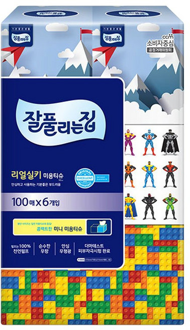 잘풀리는집 천연펄프 미용티슈 2겹, 100매입, 36개
