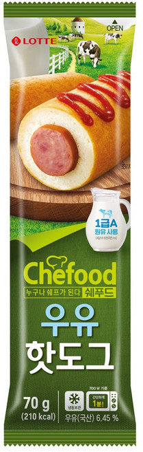 롯데-쉐푸드우유핫도그70g, 70g, 5개