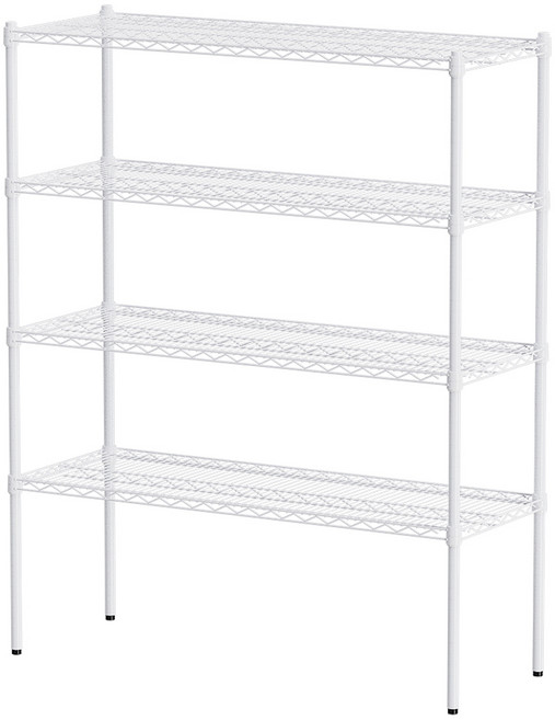 dayneeds 荷重型 120x45x150公分 四層波浪架(鎖管), 白色, 1個