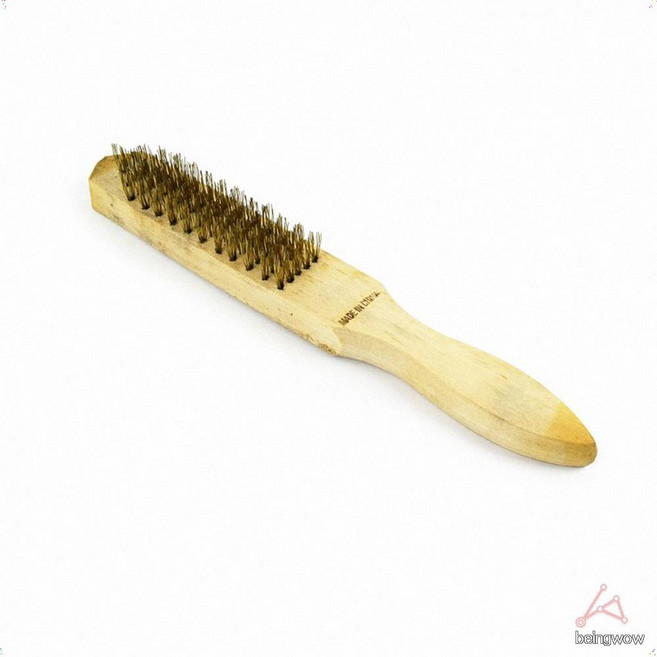 강력 찌든때 녹제거 산업용 놋쇠 와이어 브러쉬 단단한 나무손잡이 청소용 솔