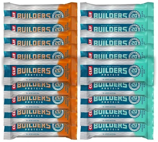 Clif Bar Builders Protein Bar Variety Pack 클리프바 빌더스 프로틴바 버라이어티팩 초콜릿 민트 & 땅콩버터, 68g, 18개 - 쿠팡