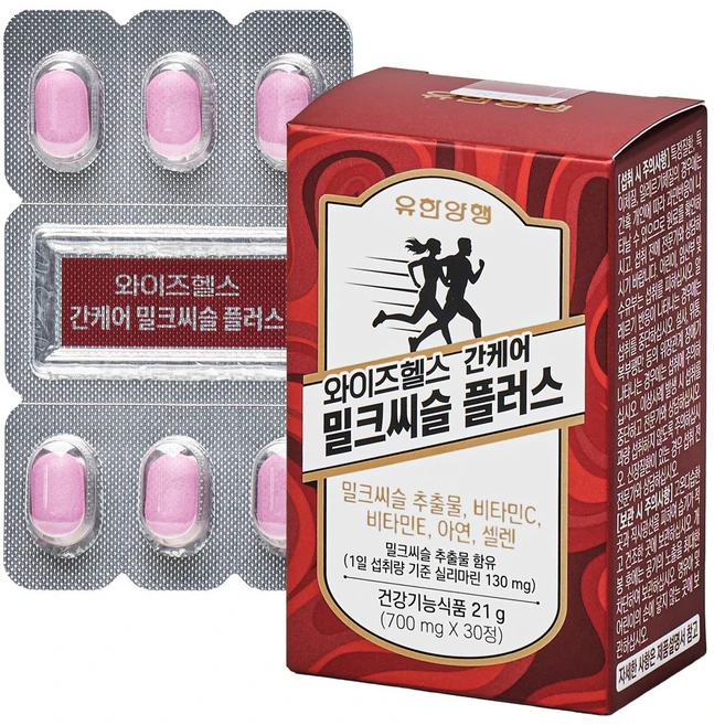 유한양행 와이즈헬스 간케어 밀크씨슬플러스, 1개, 30정 - 쿠팡