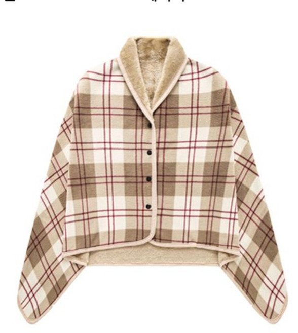 털 안감 어깨 무릎 보온 겨울 밍크 퍼 극세사 단추 숄 망또 담요