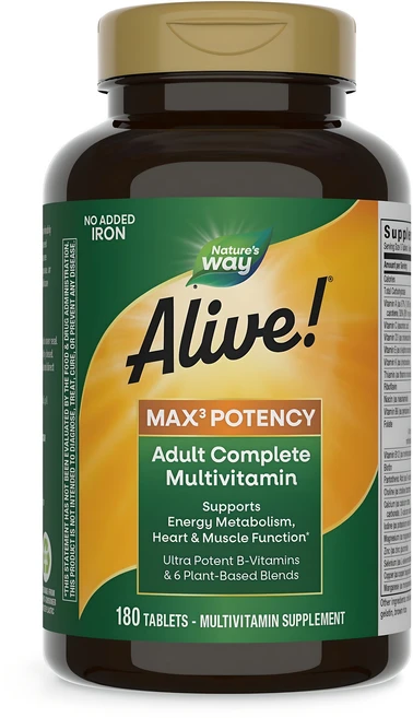 Nature's Way 얼라이브! 맥스 3 데일리 멀티-비타민 타블렛, 180정, 1개 - 쿠팡