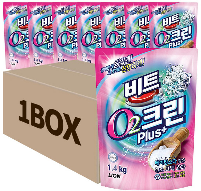 비트 O2 크린 PLUS(오투 크린플러스 표백제)1.4kg, 1.4kg, 8개