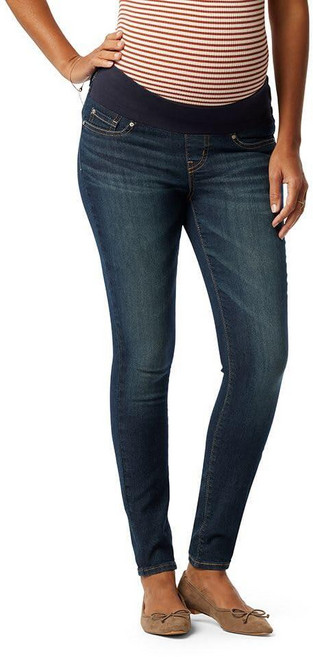 Levi Strauss 시그니처 골드 여성용 토탈 쉐이핑 풀온 스키니 진 (플러스 사이즈 가능) 느와르. L
