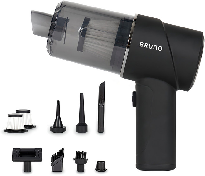 BRUNO 충전식 미니 핸디 무선 청소기, 블랙, BVC-2314M