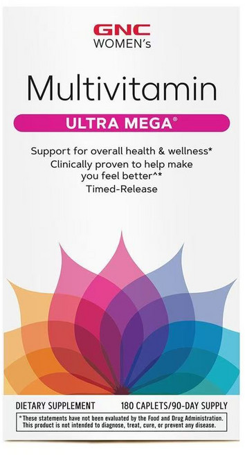 지엔씨 GNC 우먼 여성 울트라 메가 멀티 종합비타민 철분미포함 180캡슐, 90회분, 1개