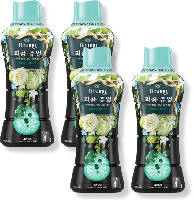 다우니 퍼퓸 쥬얼 에메랄드 브리즈 향기부스터 480g 4개