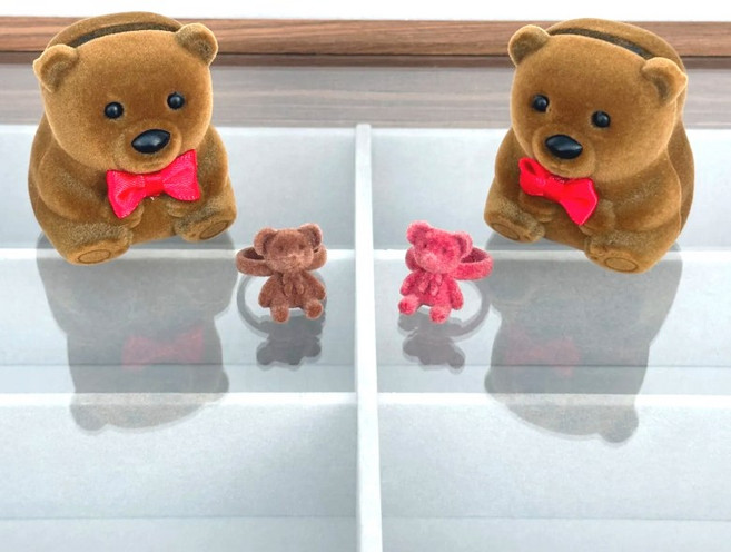 곰돌이 반지 케이스 세트 리본반지 딸기 케이스 세트 우정반지 우정템