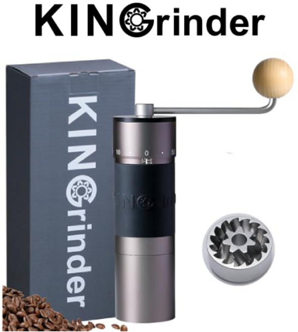 킨그라인더 K6 커피 수동 핸드밀 원두 분쇄기 KIN, 건메탈, 1개
