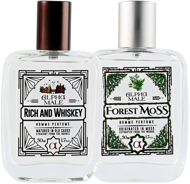 알파무드 알파메일 옴므 퍼퓸 2종 풀세트, 리치 앤 위스키 + 포레스트 모스, 2개, 50ml