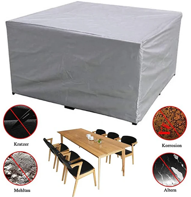 쇼파 커버 덮개 패드 소파 방수 파티오 세트 야외 단면 테이블 의자, Silver, 170X94X70cm