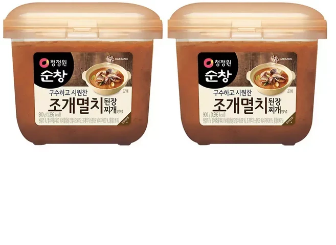 (1+1) 청정원순창 조개멸치 된장찌개 양념 900g 2개 2Set, 1개