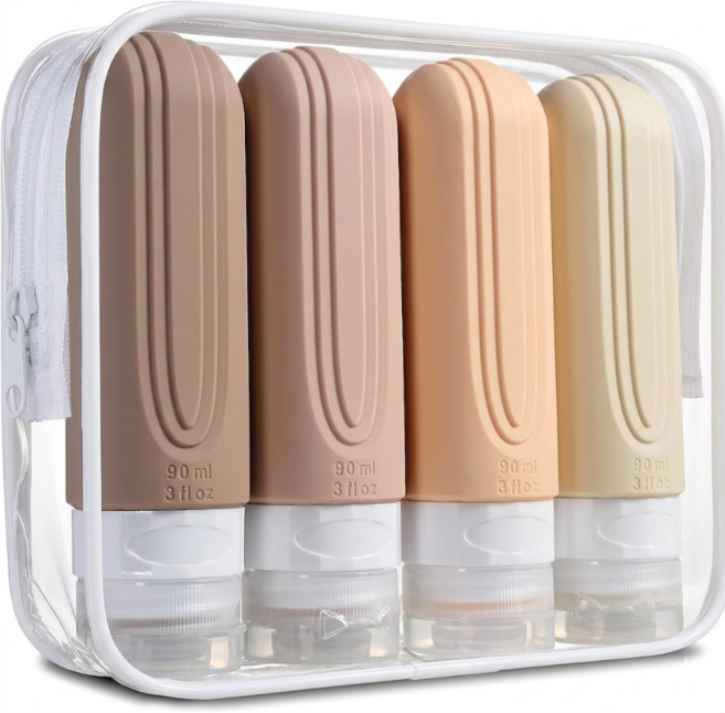 한솔템 여행용 공병 세트 90ml, 1세트, 베이지