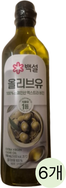 백설 엑스트라버진 압착 올리브오일 900ml 6개