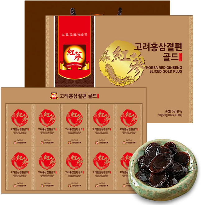 고려인삼유통 고려홍삼 절편골드 20g x 10box, 200g, 1개