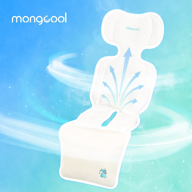 몽쿨 듀얼팬 유모차 쿨시트, 1개, 크림화이트