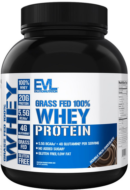 EVLUTIONNUTRITION 草飼乳清蛋白 雙倍濃鬱巧克力, 1個, 907g