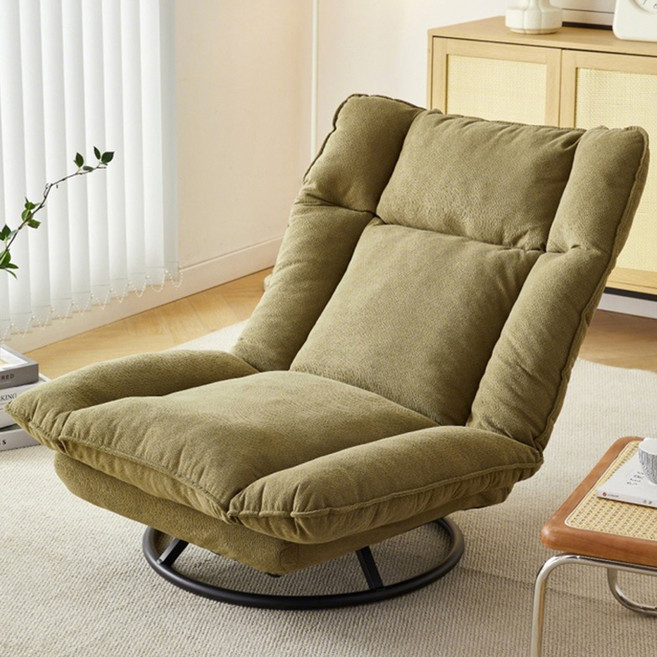 하루꿈 1인 회전 소파 등받이 각도조절 거실 패브릭 라운지 리클라이너 소파 의자, 그린