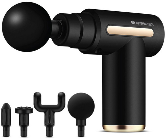 HanilMedical 4종 헤드 무선 핸디형 미니 마사지건, HL-ZL1000, BLACK