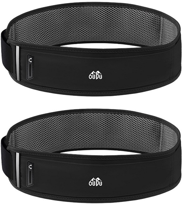 모노치 포러너 플립벨트 벨크로 러닝벨트, 2개, 블랙