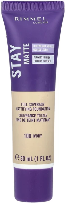 Rimmel London 스테이 매트 풀 커버리지 매티파잉 파운데이션 100 아이보리 30ml(1fl oz), RimmelLondon스테이매트풀커버리지매티파잉파운데이 - 쿠팡