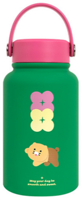 카카오프렌즈 춘식이 투톤 핸들 텀블러, 그린, 1개, 670ml