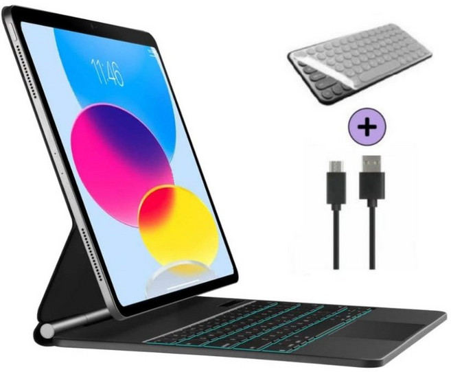 아이패드 에어7/6/5/4세대 프로 1/2/3/4/5/6/7/8세대 11/12.9/13인치 10/11세대 호환 매직 키보드 블루투스 한글각인 iPad Air/PRO 케이스나라, 블랙-한글 각인