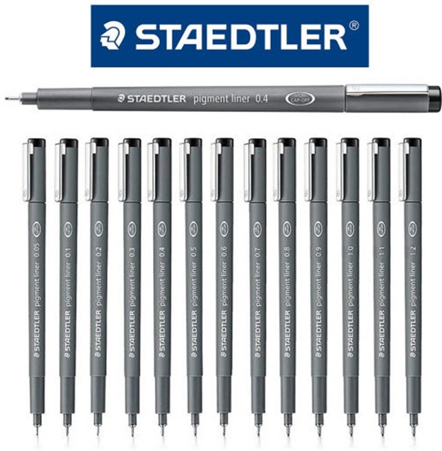 스테들러 피그먼트 라이너펜 308 03-9 / 0.3mm 흑색, 기본, 1개