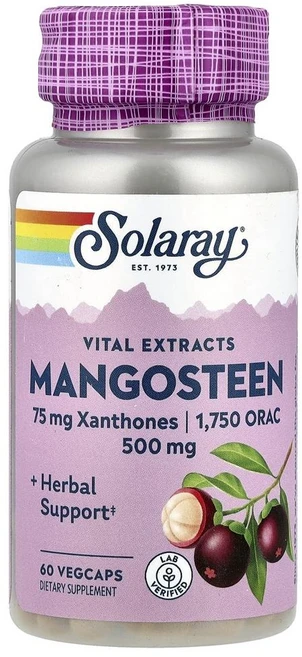 솔라레이 바이탈 익스트랙트 망고스틴 Solaray Vital Extracts Mangosteen 60정, 1개 - 쿠팡