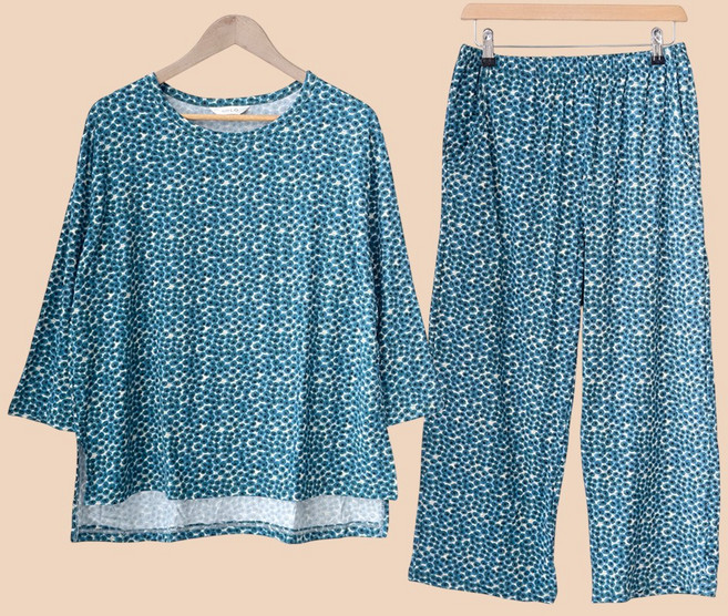 올리루츠 여성 피치 기모 스판 잠옷 홈웨어 원피스 상하세트