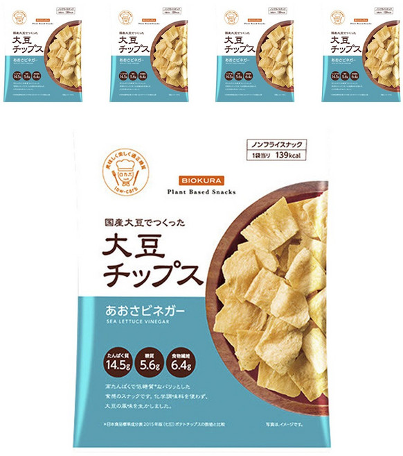 비오쿠라 콩 칩 파래 비니거, 35g, 5개