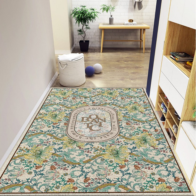 [인스타감성] 현관 발매트 코일매트 패턴 베란다 발코니 신발장 발판, 그린