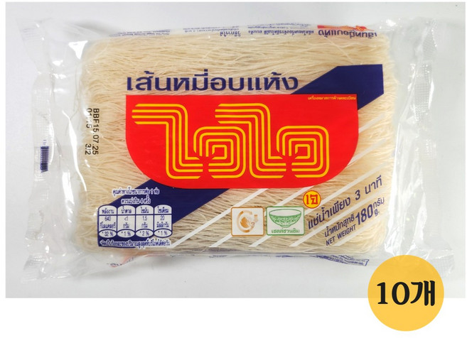 와이와이 가는 버미셀리 쌀국수, 180g, 10개