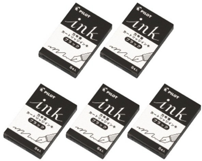파이롯트 잉크 카트리지(IRF-5S) 5본입 세트, 1개, 잉크카트리지 블랙(5본입) 5개 세트