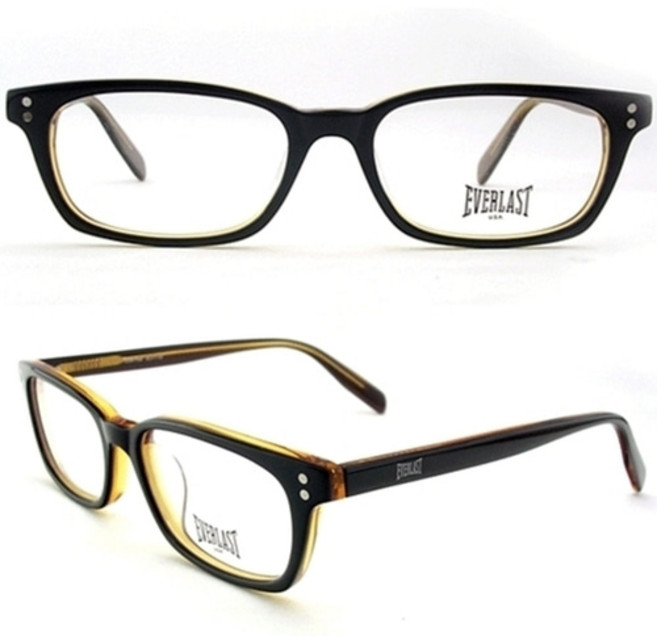 상하좁은 직사각 뿔테 064-P488 검정-호박투톤 정품 에버라스트 작은안경