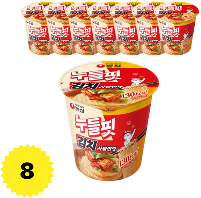 농심 누들핏 김치사발면맛 37.5g 8개입 1개, 8개