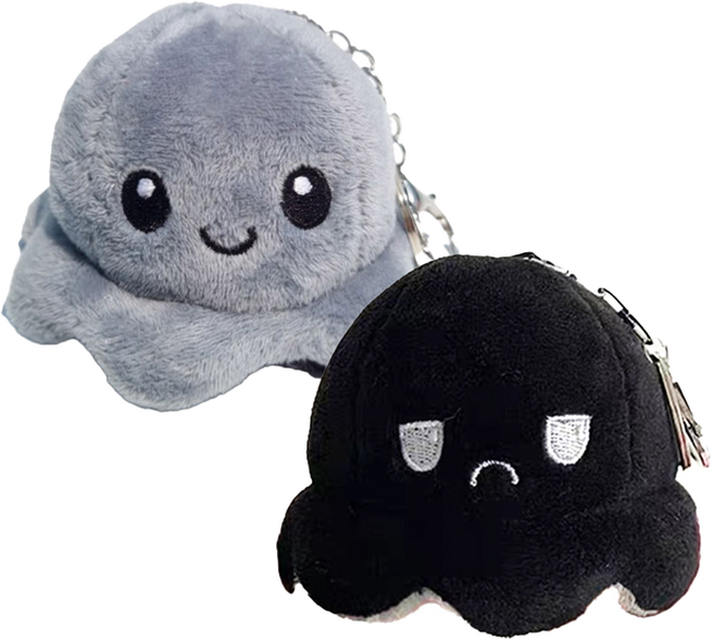 [당일발송 최고품질] 로앤제이 문어인형 반전문어 키링 10cm, 6.그레이/블랙 키링, 1개