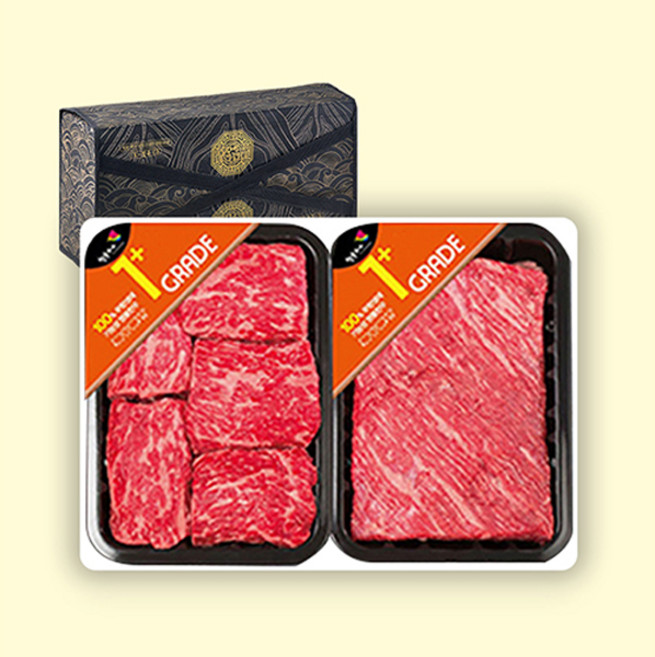 [정읍한우] 명절선물 감사인사 선물세트 한우 1+등급 정성가득 선물세트 스페셜 1호 (구이모둠500g 국거리500g), 2000개