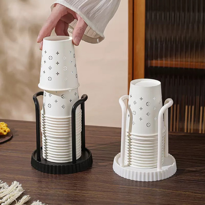 원풍룽 다용도 중이컵 거치대, 1개, 블랙+화이트