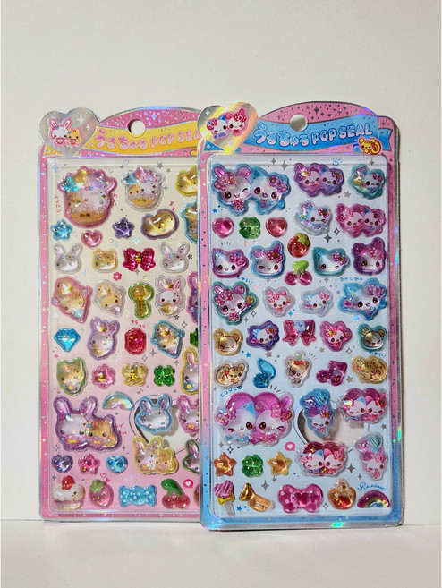 헤이세이 레트로 키키라라트윈즈 라비짱 토끼봉봉스티커 드롭 입체 스티커 다꾸 bongbongdrop 3D스티커 Diy 본본드롭 본본스티커 마지카루뮤짱