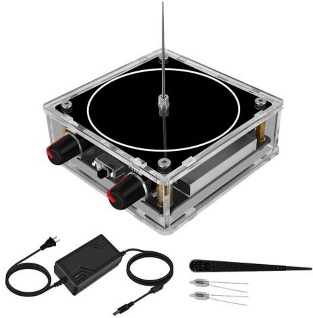 뮤지컬 테슬라 코일 블루투스 음악 호환 플라즈마 확 무선 변속기 터치 가능 인공 번개 교육 실험 장난감, 2)Black
