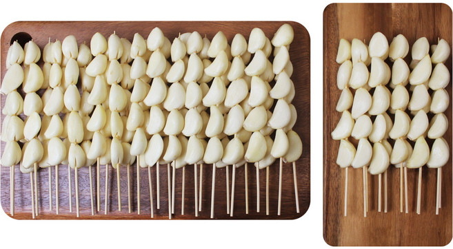 마늘꼬치 40꼬치 대용량 업소용 도매 캠핑 음식 수제꼬치 간식 안주, 1개, 720g