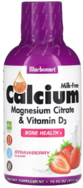 블루보넷뉴트리션 칼슘 마그네슘 구연산염 비타민 D3 딸기 맛 473ml, 1개 - 쿠팡