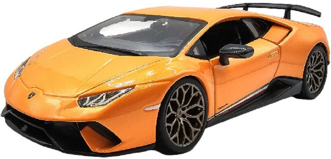 람보르기니 우라칸 퍼포만테 1:24다이캐스트 미니카, 오렌지, 1개