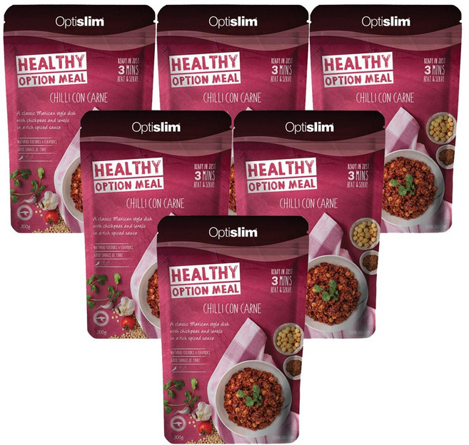 옵티슬림(Optislim) 옵티슬림 헬씨 옵션 밀 렌틸 칠리 콘 카르네(채식주의) 300g X 6개, 1800g, 1세트