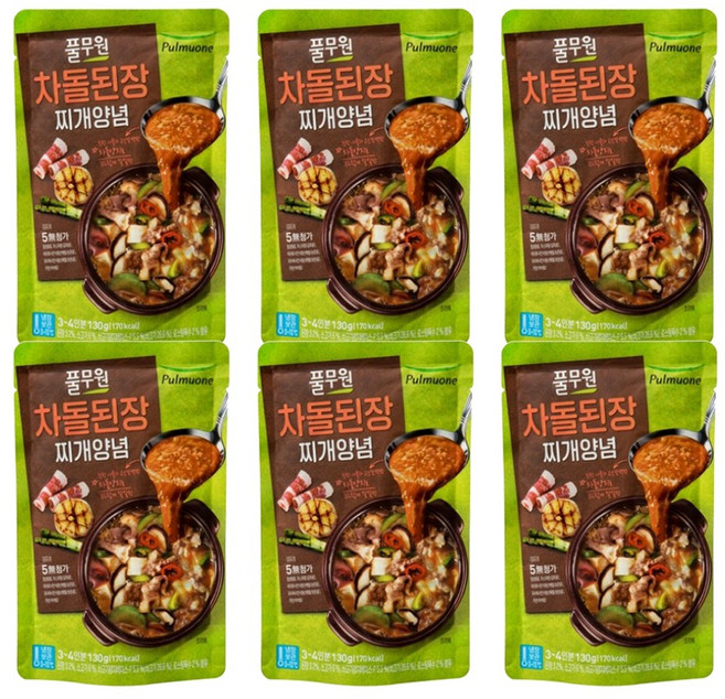 풀무원 차돌된장찌개양념 130g, 6개